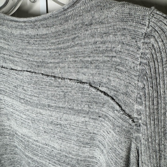 Free People Never Again Ribbed Cardigan Gray Asym Hem Small - Picture 9 of 15